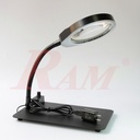 PD-032C Glass 10X Desk Magnifier With Adjustable Brightness LED عدسة مكبرة زجاجية مكتبي تكبير 10 مرات مع اضاءة ليد قابلة للتعديل