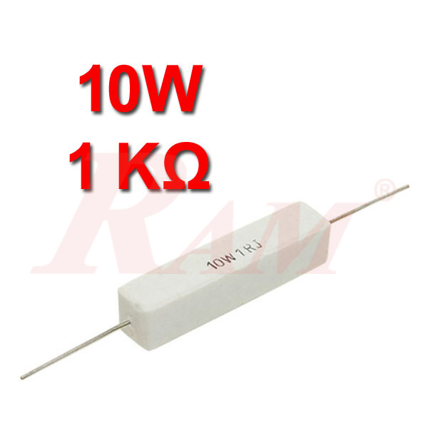 Ceramic Power Resistor 10W / 1KΩ مقاومة سيراميك حراري 10 واط