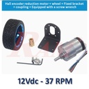 JGB37-520 DC Geared Motor 12Vdc 37 rpm Complete Set With Encoder