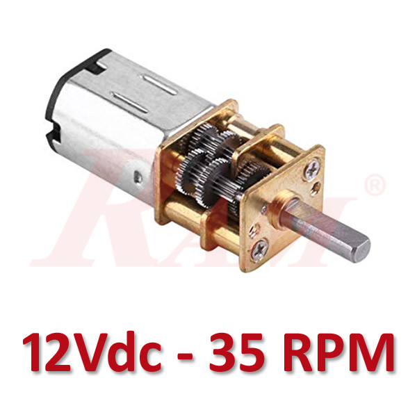 Micro Metal 12V DC Geared Motor 35 rpm (GA12-N20)