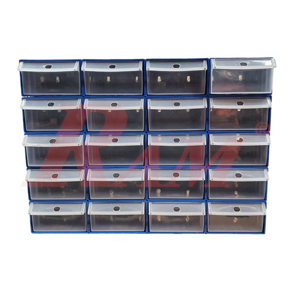 20 Clear Plastic Drawer Set وحدة ادراج مكونات 20 درج