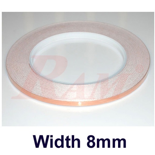[COPPER.TAPE.8MM] Copper Foil Conductive Tape Adhesive Roll - Width 8mm شريط  لاصق نحاس موصل للكهرباء