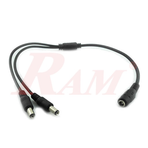 [WIRE.DC.2X1] DC Female to 2 Male DC Power 2.1mm Splitter DC Wire Adapter Cable