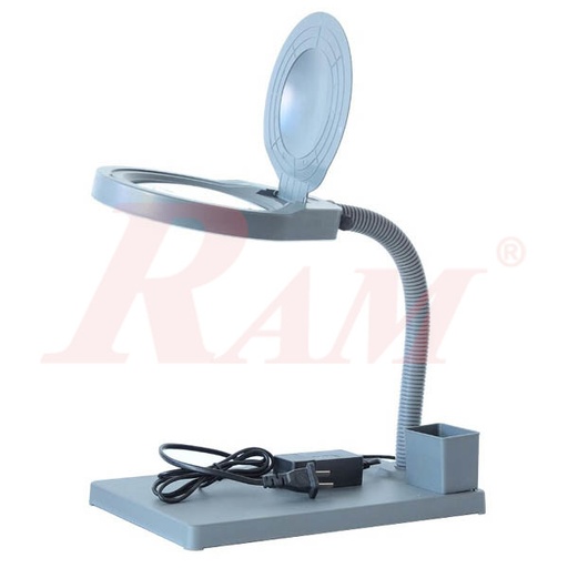 [PD310.MAGNIFIER] PD310 Glass 10X Desk Magnifier With Adjustable Brightness LED + Cup Holder