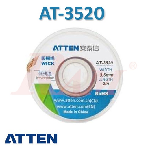 [ATTEN.AT3520.WICKER] ATTEN® AT-3520 Solder Wicker Width 3.5mm Length 2m شيلد قصدير لفك لحام المكونات ماركة اتين