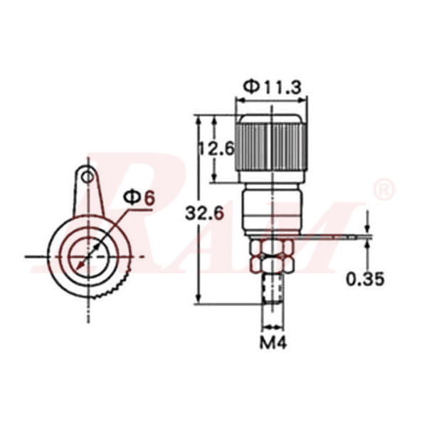 Banana Female Plug 4mm - Red Color