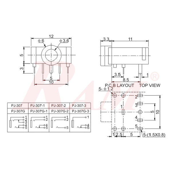 Audio Plug - 3.5mm Female Stereo PCB Mount