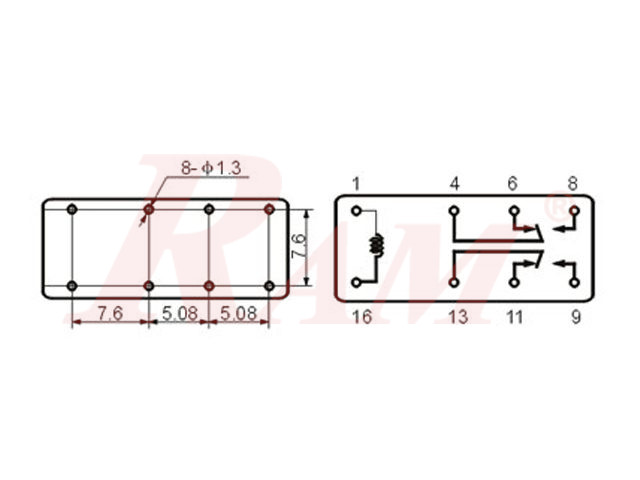 Re3-Relay 3V-1A 8pin Yellow