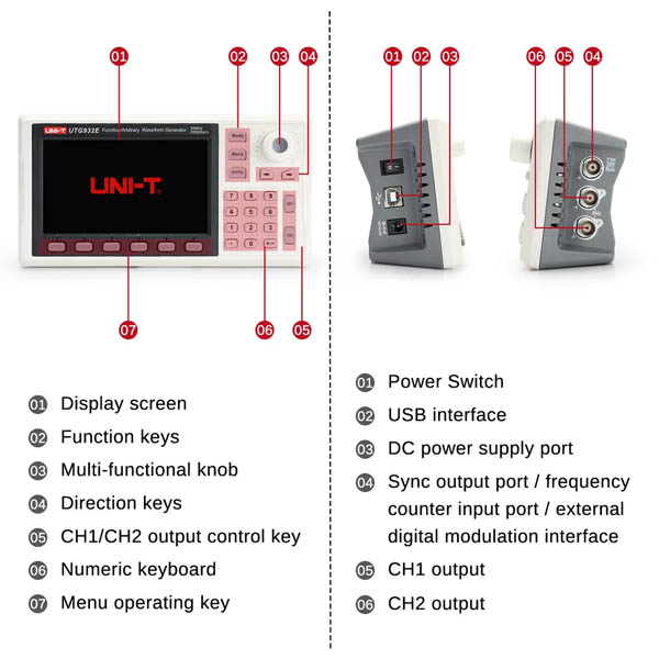 UTG932E UNI-T Mini Function/Arbitrary Waveform Generator 30MHz