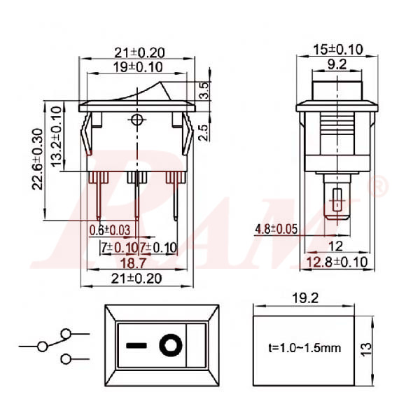 SW2 - ON/OFF Switch 2 pin