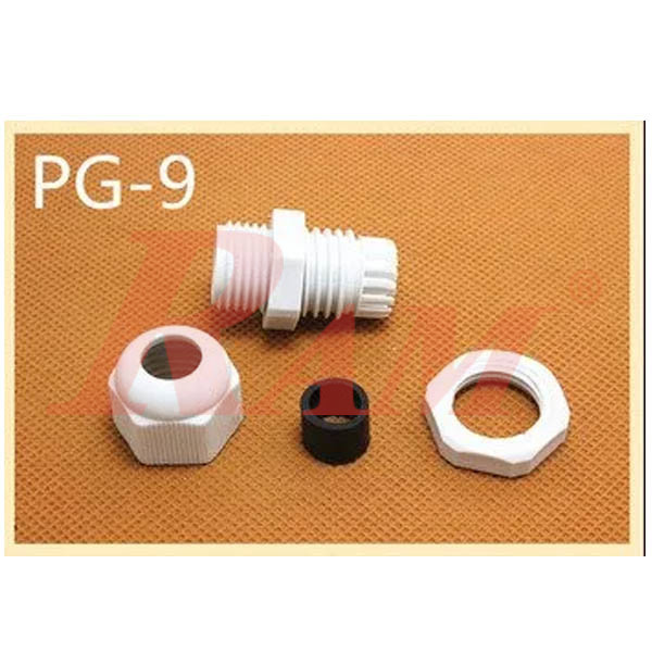 PG9 White Plastic Cable Gland (4~8mm) Connector Waterproof
