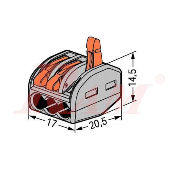 WAGO 3 Pin - PCT-213 Universal Compact Wire Wiring Connector