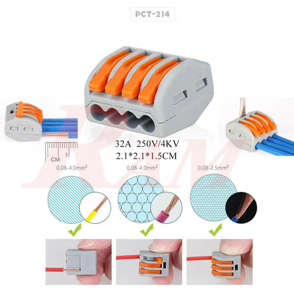 WAGO 3 Pin - PCT-213 Universal Compact Wire Wiring Connector
