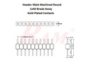 PH9 Up & Down 2.54mm Pin Header Machine Tooled 1x40 Straight