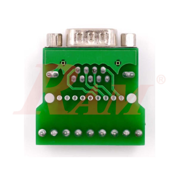 DB9 Male on PCB to Screw Terminal Blocks (SKU#DB41)