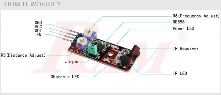 IR Infrared 4-pin Obstacle Avoidance / Object Detection Sensor (SKU#KY032)