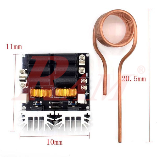 Induction Heating 1000W ZVS 12-48Vdc 20A With Coil