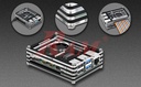 Enclosure For Raspberry Pi 4B - 9 Layers Acrylic + Cooling Fan (SKU#BOX4FAN)