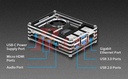 Enclosure For Raspberry Pi 4B - 9 Layers Acrylic + Cooling Fan (SKU#BOX4FAN)