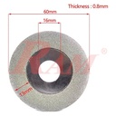 60mm Diamond Cutting Disc Wheel 16mm Arbor For Aluminum Table Saw