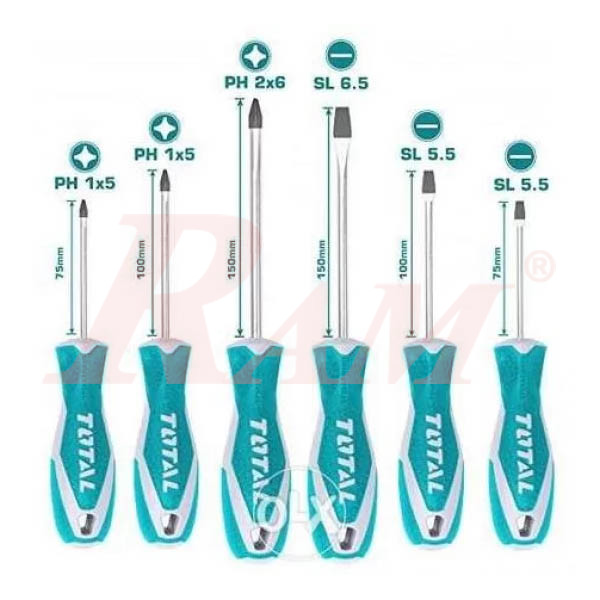 THT250606 TOTAL 6 Pcs Screwdriver Set