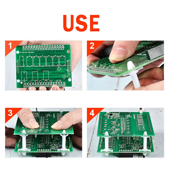 Plastic Wing Snap-in Rivet PCB Bracket Spacer 24mm