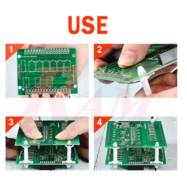 Plastic Wing Snap-in Rivet PCB Bracket Spacer 34mm