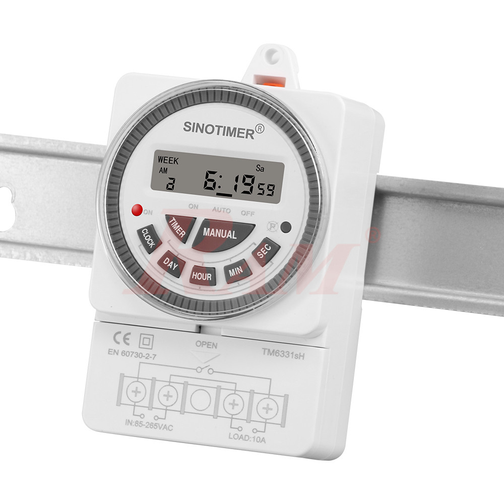 TM6331sH-2/220Vac Dain Rail Mount Timer Switch 30A/220Vac - With Seconds Intervals Timer