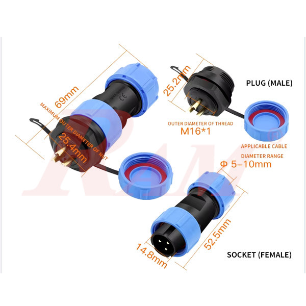 KF17-9pin IP68 Waterproof Dustproof Connector