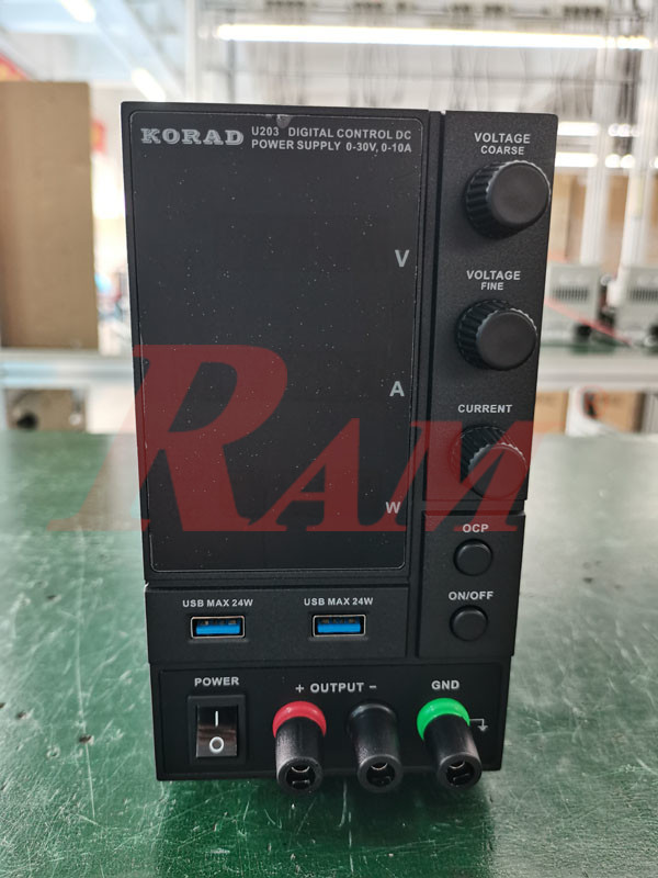 U203 0-30V, 0-10A, 300W, 1CH, Digital Control and Switching Mode DC Power Supply With 2 USB Quick Charging Ports