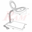 PD310 Glass 10X Desk Magnifier With Adjustable Brightness LED + Cup Holder
