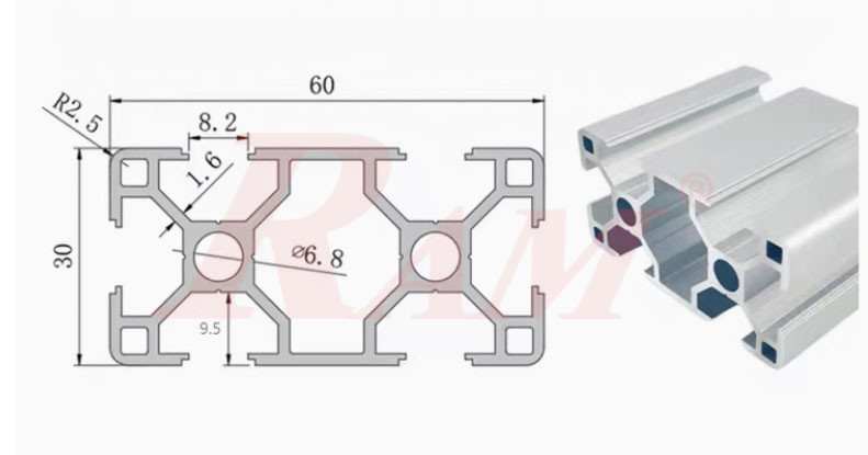3060 Aluminum Profile 30x60x2000mm - Model SY3060