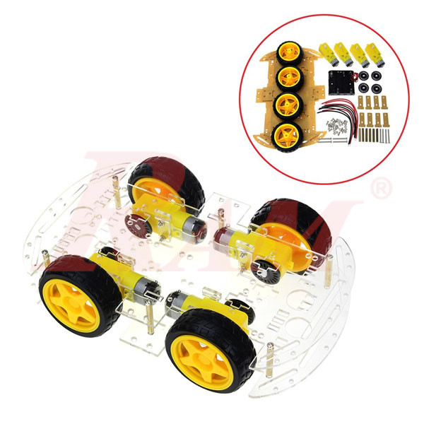 4WD Robot Car Chassis Kit with Speed Encoder Wheels 2 Floor