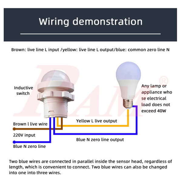 X-JL0176A PIR Motion Sensor Light Switch 220Vac