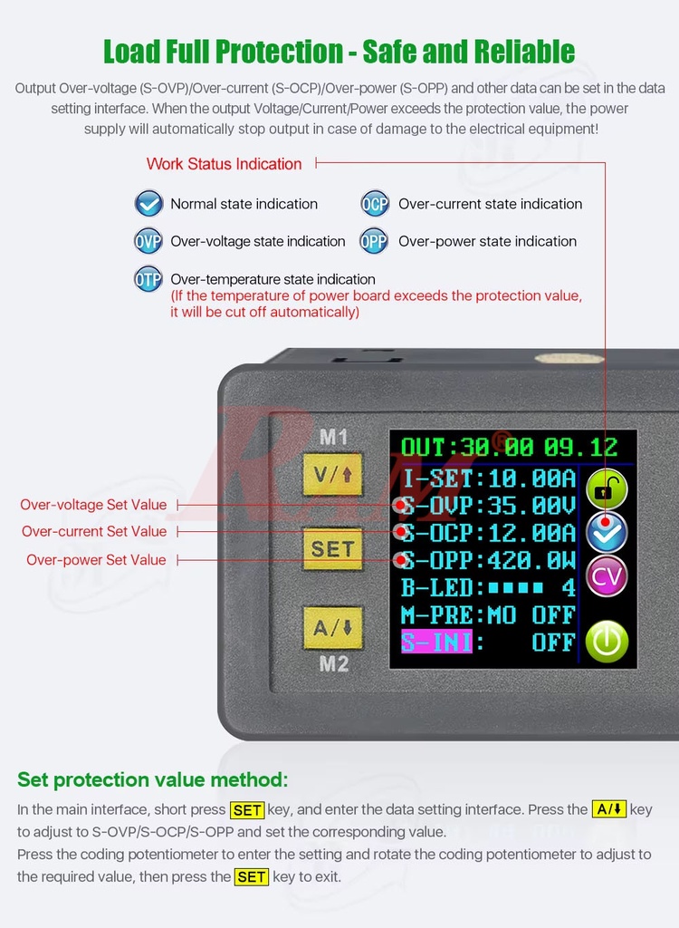 RIDEN DPS5015-BT Bluetooth & USB Programmable Power Supply With Color LCD Voltmeter 0~50V 0~15A