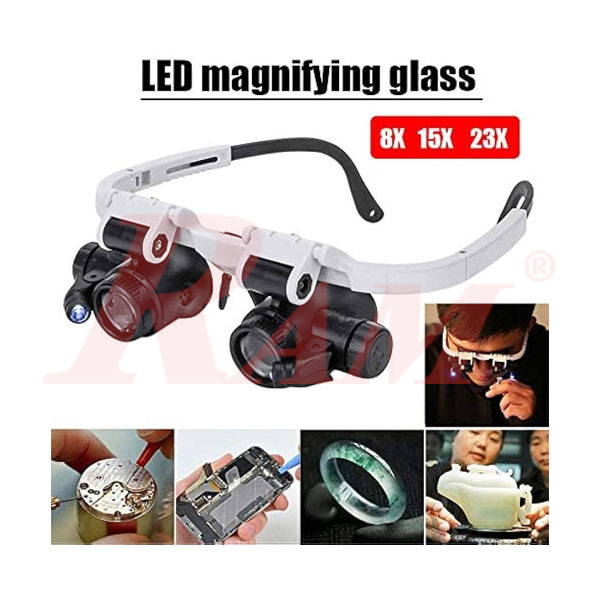 Magnifier Glasses 9892H-1 With LED Light 8X ~ 23X