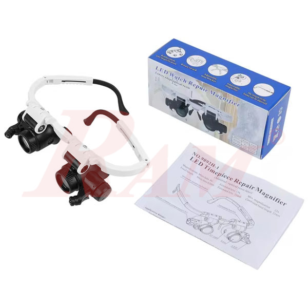 Magnifier Glasses 9892H-1 With LED Light 8X ~ 23X