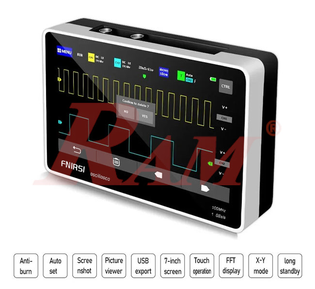 FNIRSI® 1013D Tablet Dual Channel 100MHz 1GS/s Touchable Panel Oscilloscope