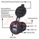 Waterproof Dual USB Charger Socket Outlet 5V 4.2A - With LED (SKU#NC338)