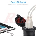 Waterproof Dual USB Charger Socket Outlet 5V 4.2A - With LED (SKU#NC338)