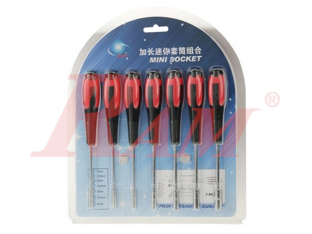Metal Socket Wrench Screwdriver Hex Nut 7 in 1 Set