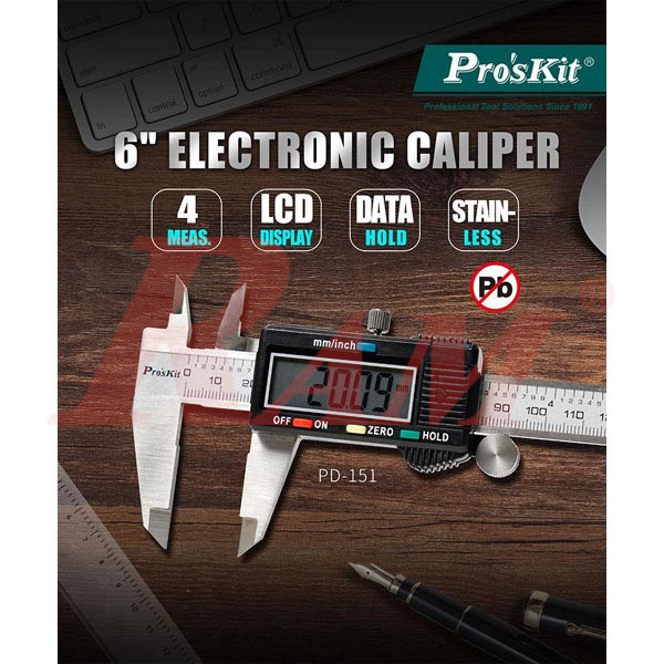 Pro'sKit® PD-151 Electronic Caliper Digital Vernier Caliper - High Accuracy - Micrometer 150mm/6" 