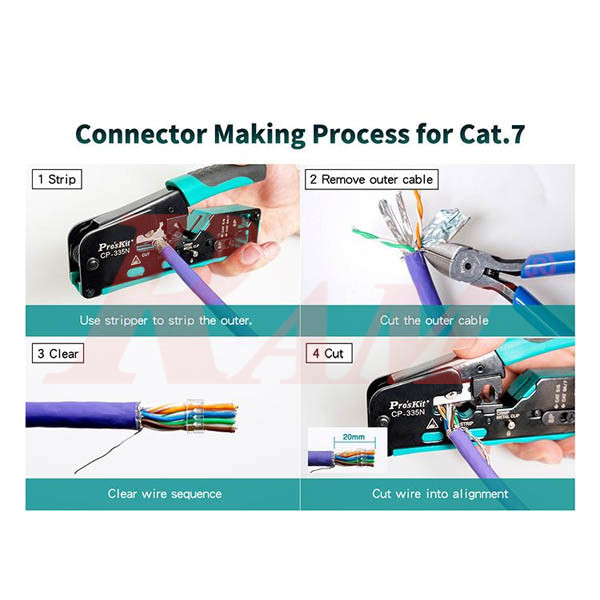 Pro'sKit® CP-335N CAT-7 Modular Plug Crimping Tool