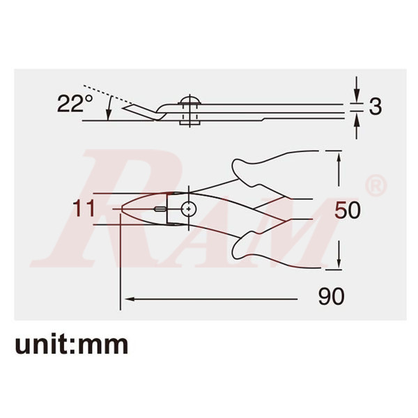 Pro'sKit® 1PK-501A Micro Cutting Plier (90mm)