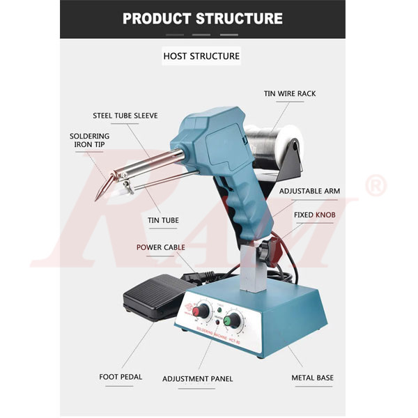 HCT-80 Automatic Tin Feeding Soldering Iron 80W - With Foot Pedal