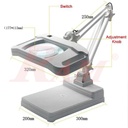 LT86I Glass 10X Big Magnifier Stand With Handle & LED Light - NEW Shape