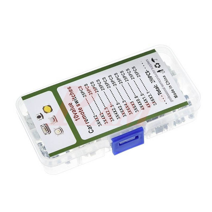 Box of 250pcs Tack Button Switch Kit