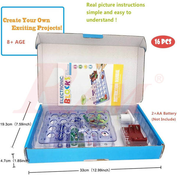 Kids Electric Circuit Kit NO.112 - 16 Parts Maze Challenge UFO DIY STEM Toys Educational Electronics for Learning