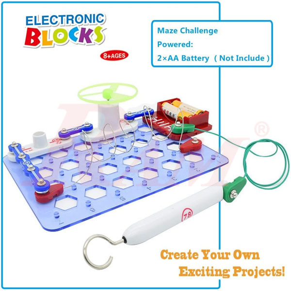 Kids Electric Circuit Kit NO.112 - 16 Parts Maze Challenge UFO DIY STEM Toys Educational Electronics for Learning