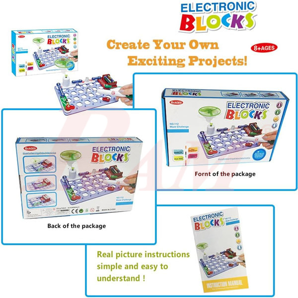 Kids Electric Circuit Kit NO.112 - 16 Parts Maze Challenge UFO DIY STEM Toys Educational Electronics for Learning